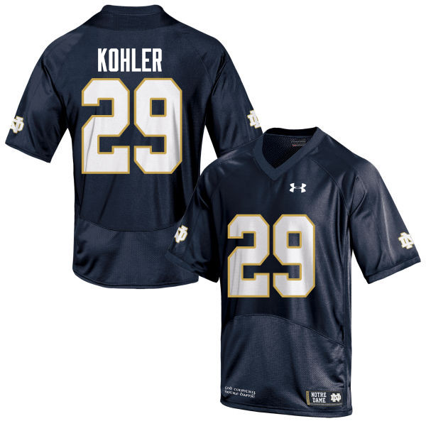 Men's NCAA Notre Dame Fighting Irish #29 Sam Kohler Stitched College Under Armour Authentic Navy Blue Football Jersey SL10E25FW